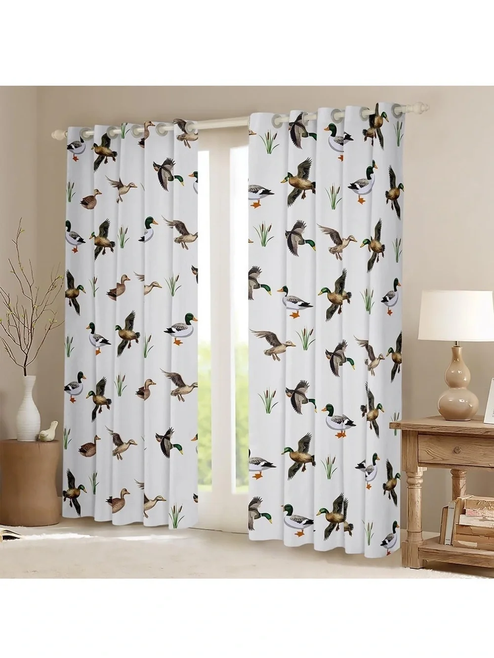 Mallard Duck Curtains 2 Panels 52 x 63 Inch